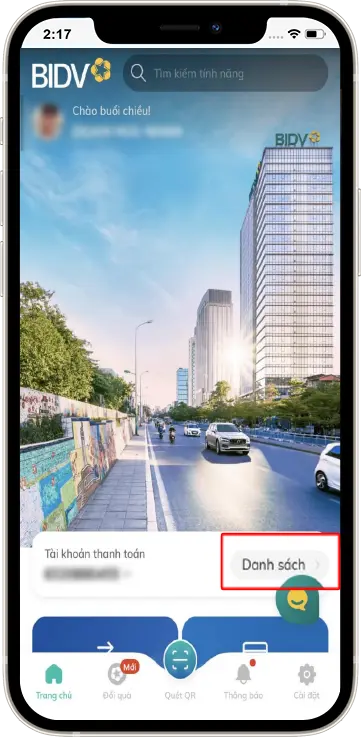 Bước 1: Tại giao diện chính » Ấn vào danh sách